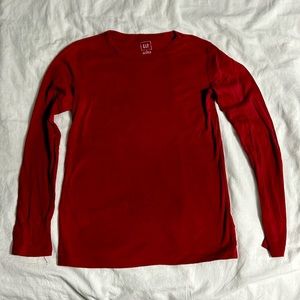 long sleeve, red-tee, GAP